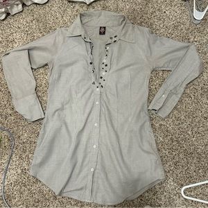 Free People, size small grey and white stripped shirt